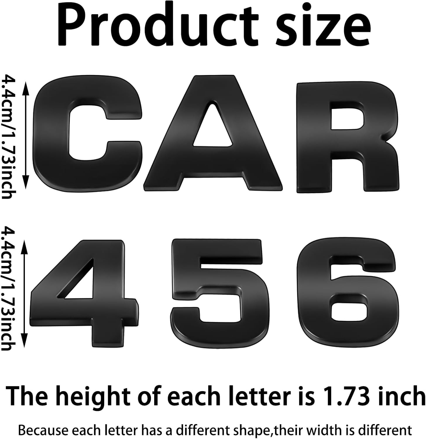 43Pcs Large Size Car Emblem Letters Sticker DIY 3D Chrome Number Symbol Badge De