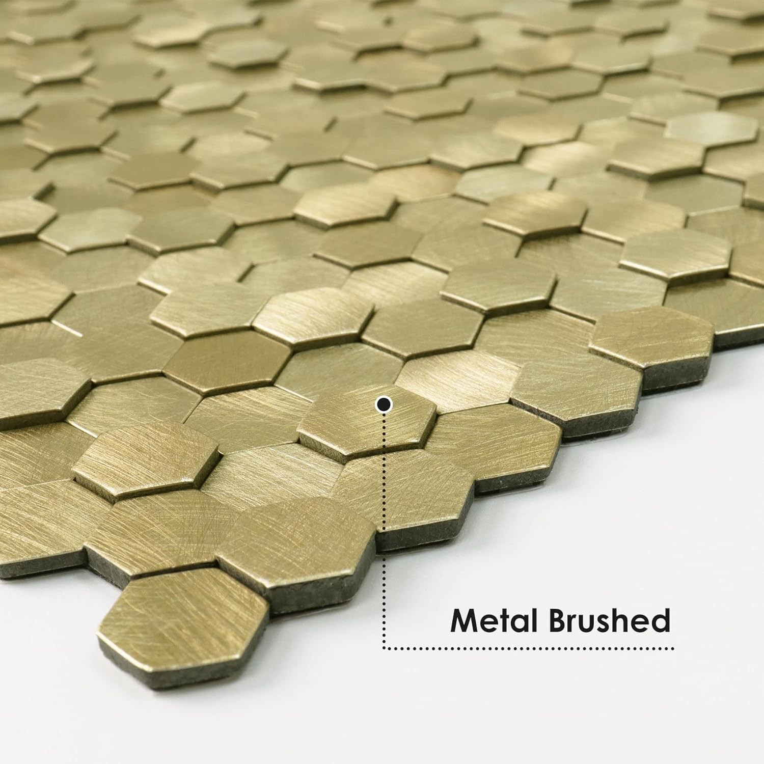 8Pcs Peel Stick Backsplash Tiles, Stick on Mosaic Self Adhesive Tiles,3D Hexagon