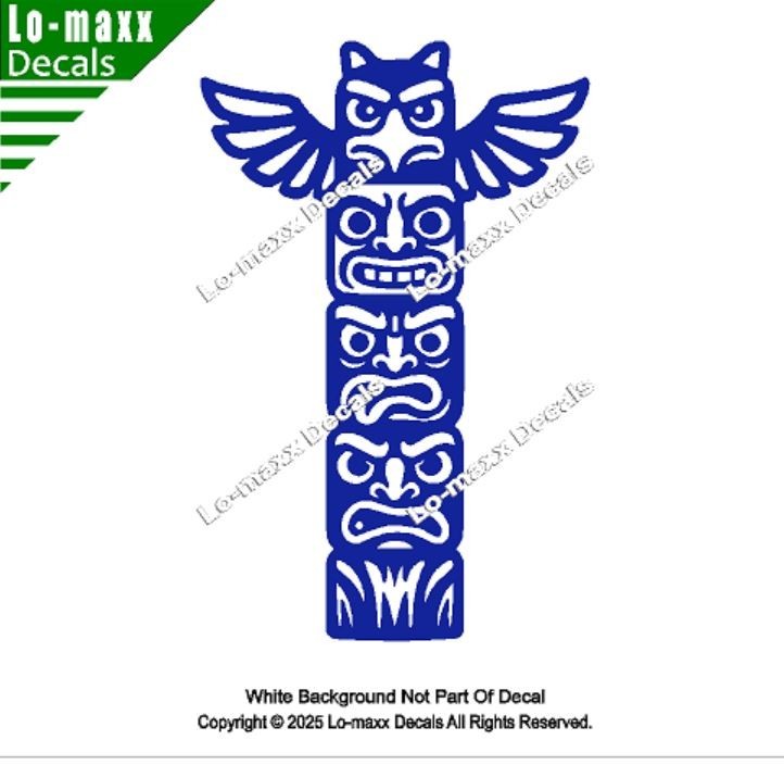 Totem Pole Tower Die Cut Sticker for Lockers, Laptops Lab Doors SUV Boats