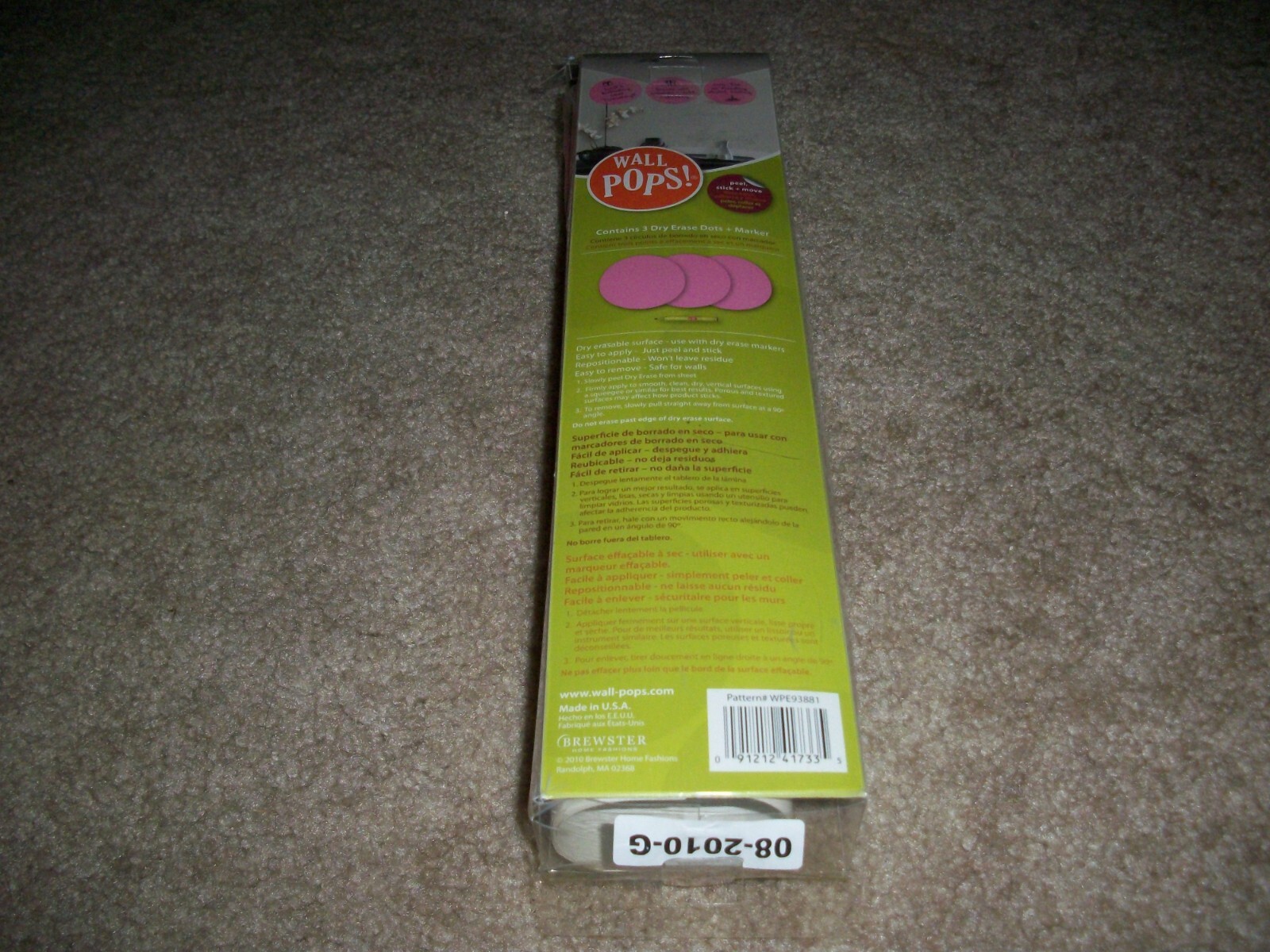 Wall POPS! Flirt Dry Erase Dot Decals – (3) 13 in x 13 in and Marker