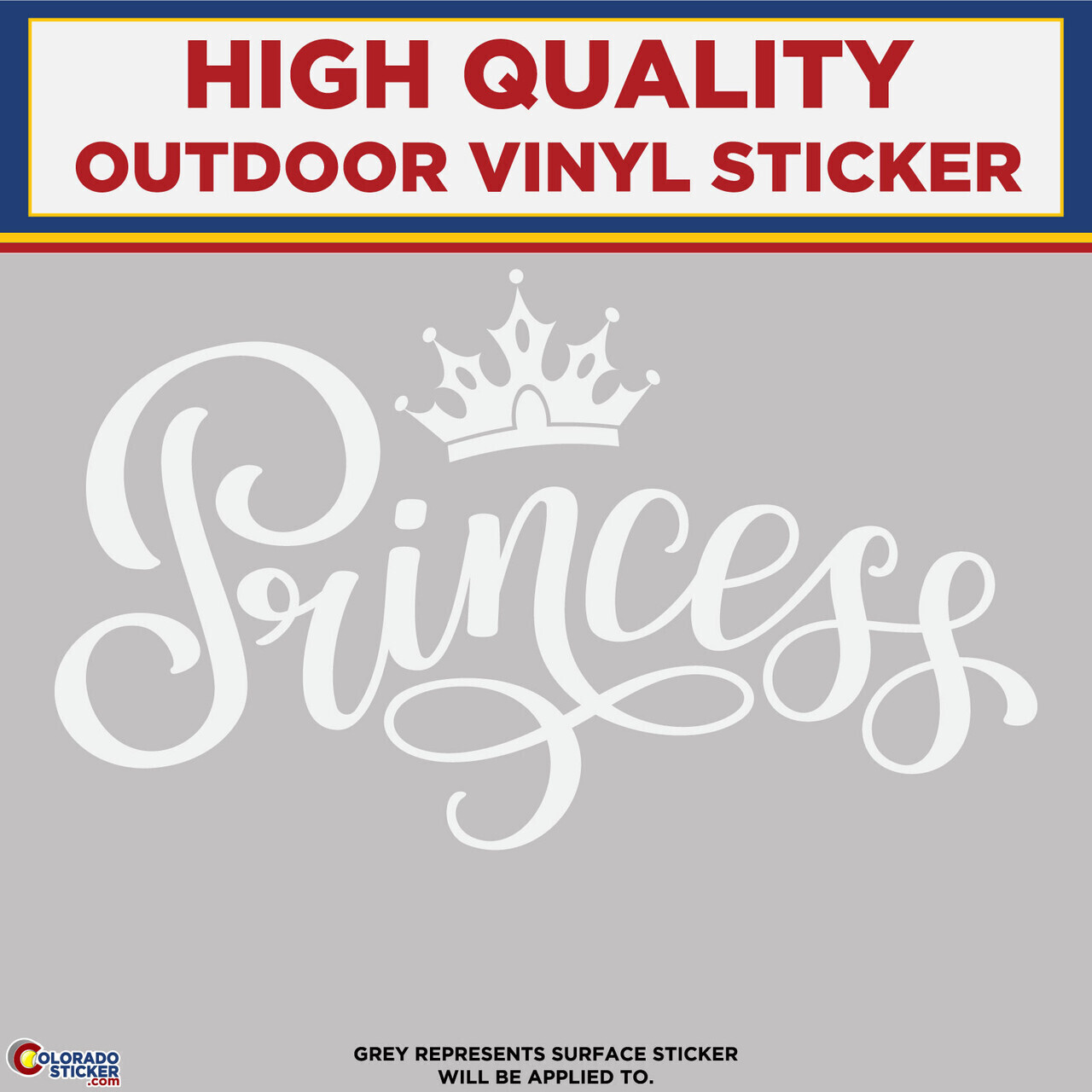 Princess Die Cut Text, High Quality Vinyl Stickers