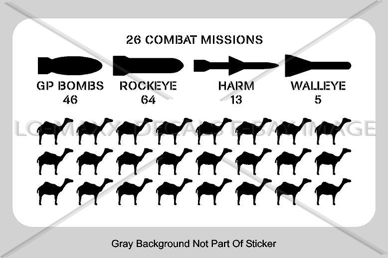 Camel Fighter Bomber Military Combat Kill Markings Premium Printed Vinyl Sticker