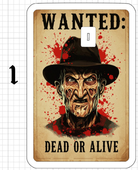 Wanted Poster Freddy Credit Debit ATM Card Skin Sticker Halloween Horror Street