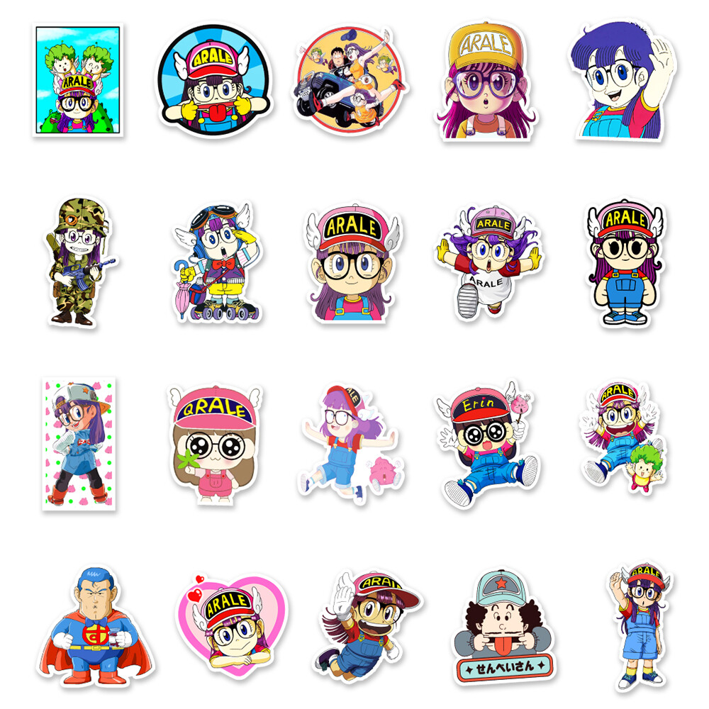 50 Pcs Stickers Dr Slump Arale Anime Skateboard Fridge Phone Car Laptop Vinyl