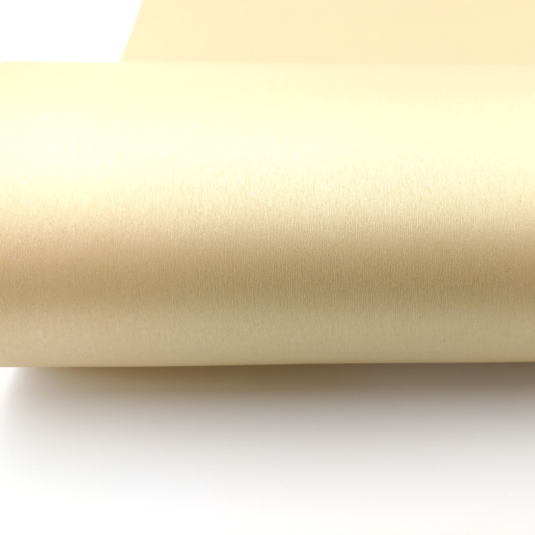 Brushed Metal Look Contact Paper Beige Gold Self Adhesive Metallic Gloss films