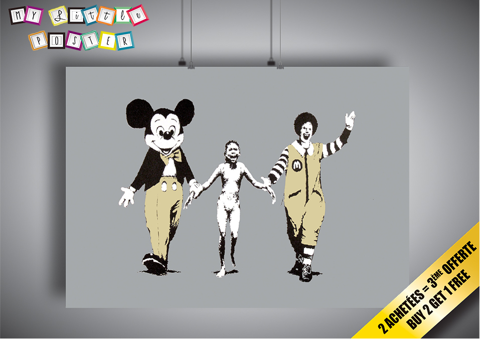 Banksy Napalm Mickey & Mc Donald Wal Art Poster