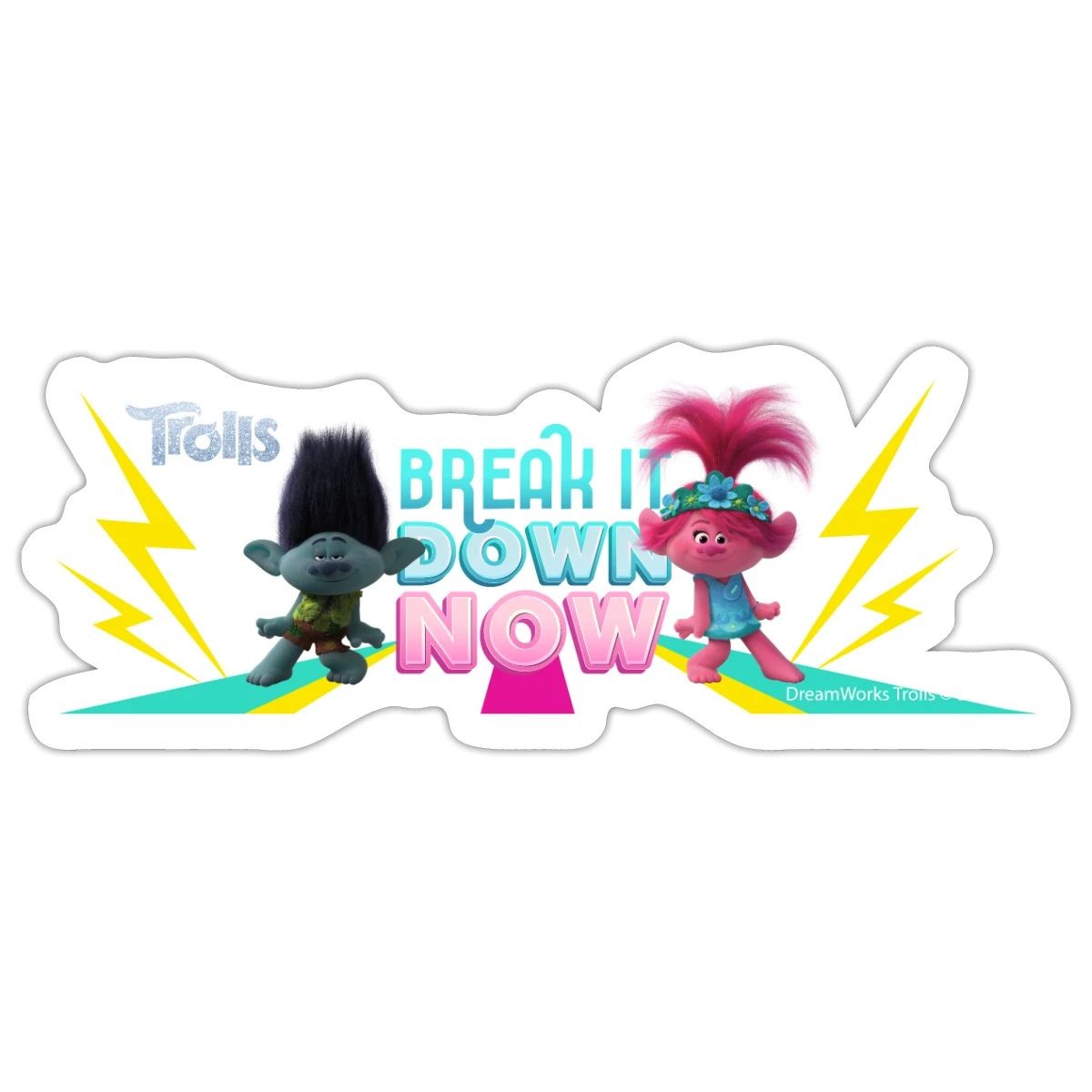 Trolls Break It Down Now Sticker, max. 4 x 4"