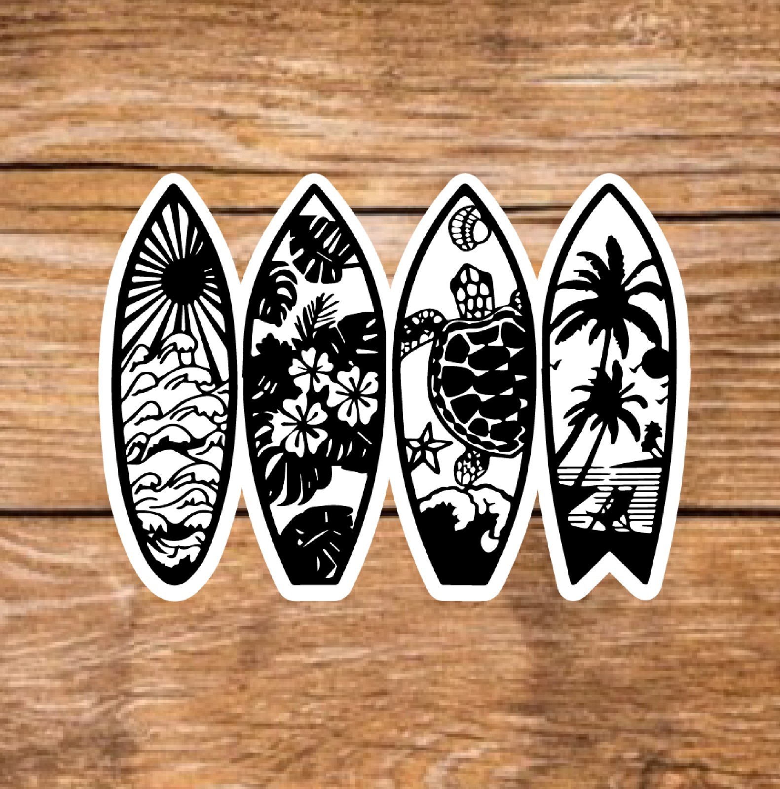 Beach Life – 3 Pages (18 Sticker Set) 2in, Waterproof, Glossy Finish Vinyl.