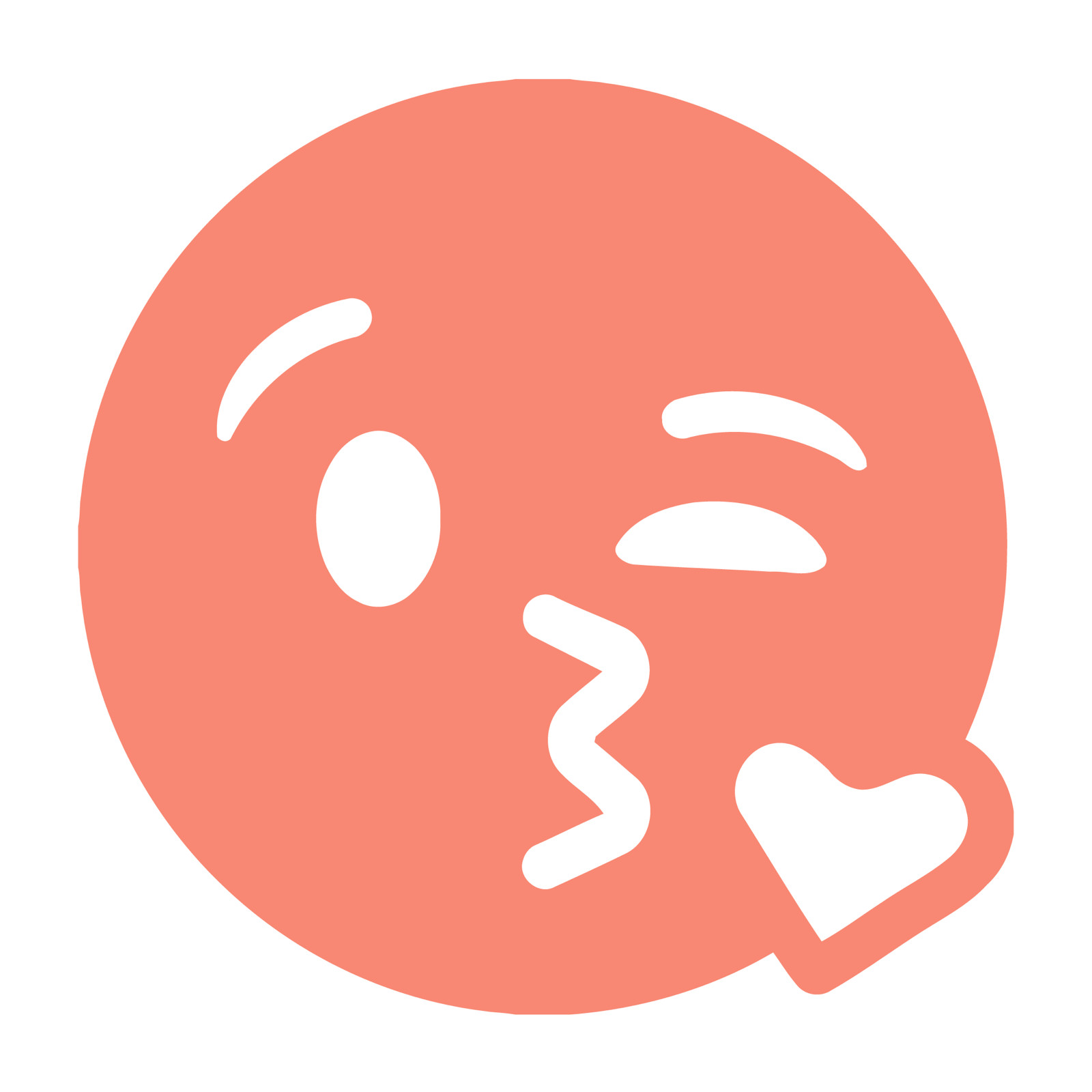 Blowing Kiss Emoji multicolor die cut decal 3×3 Made in USA 6+yr indoor/outdoor