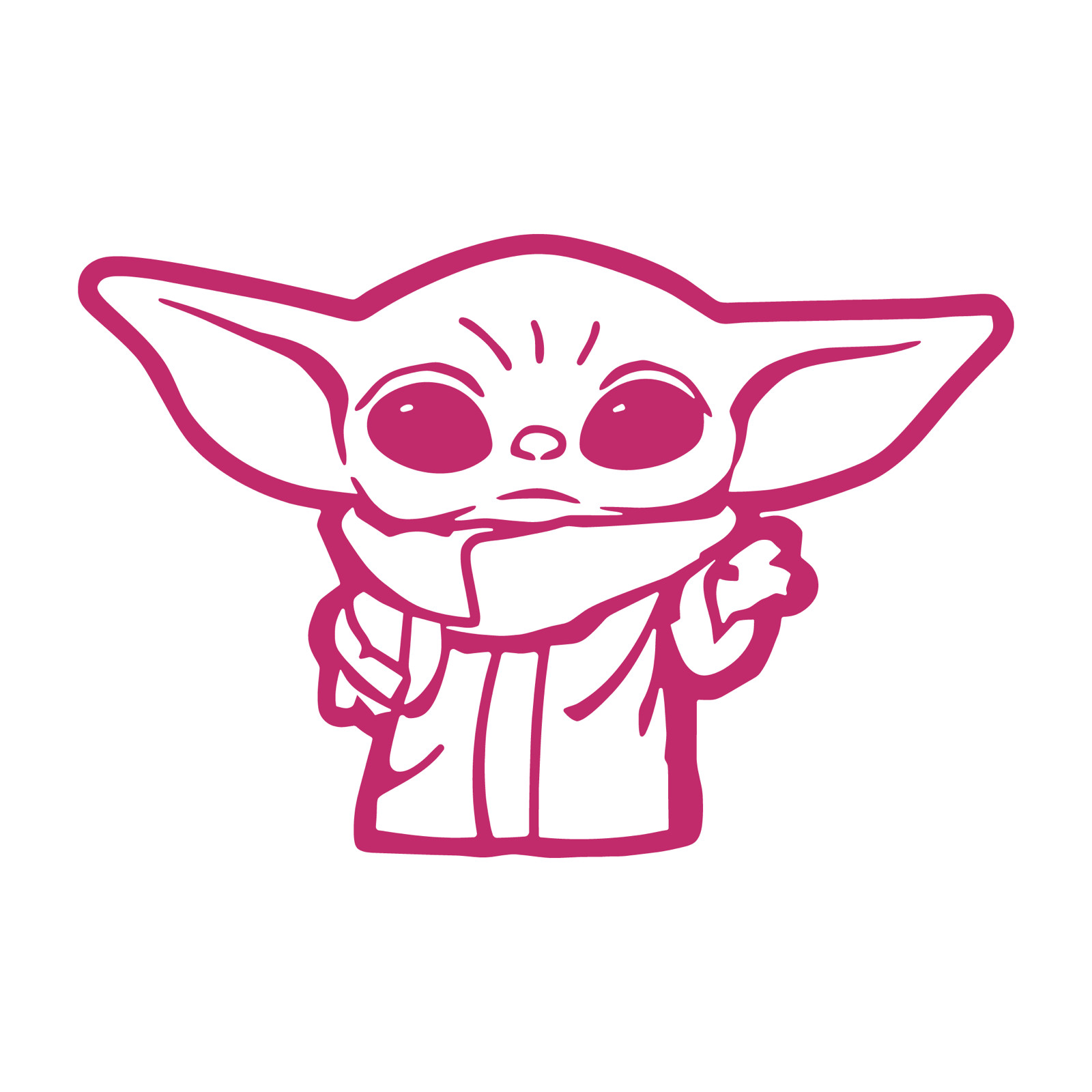 Baby Yoda die cut decal Made in USA 44 Colors No background 3"(H)x3.5"(W)