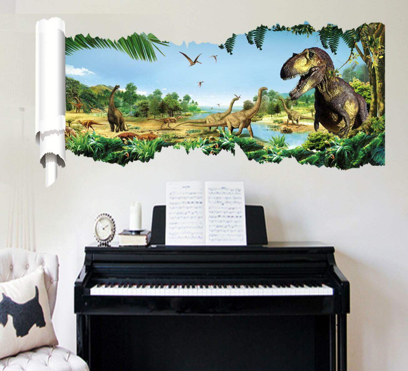 3D dinosaur Jurassic Removable Wall Stickers Decal Kids bed room Living room USA