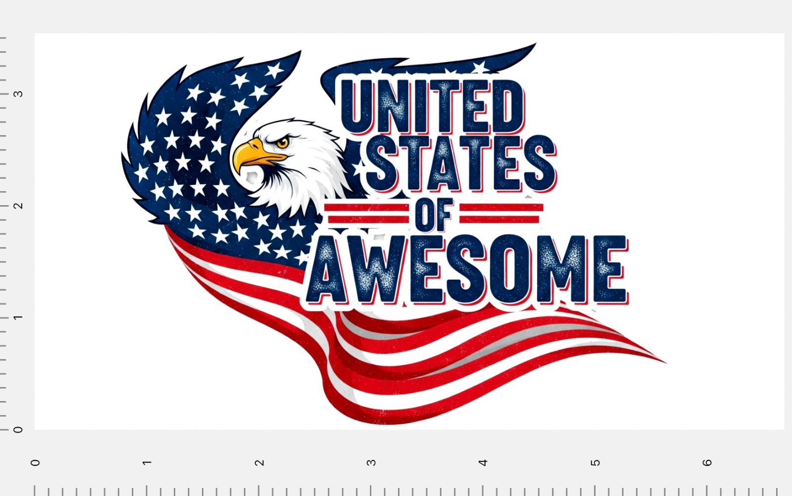United States of Awesome Custom Sticker 4" x 7" Sheet American Flag Eagle US USA