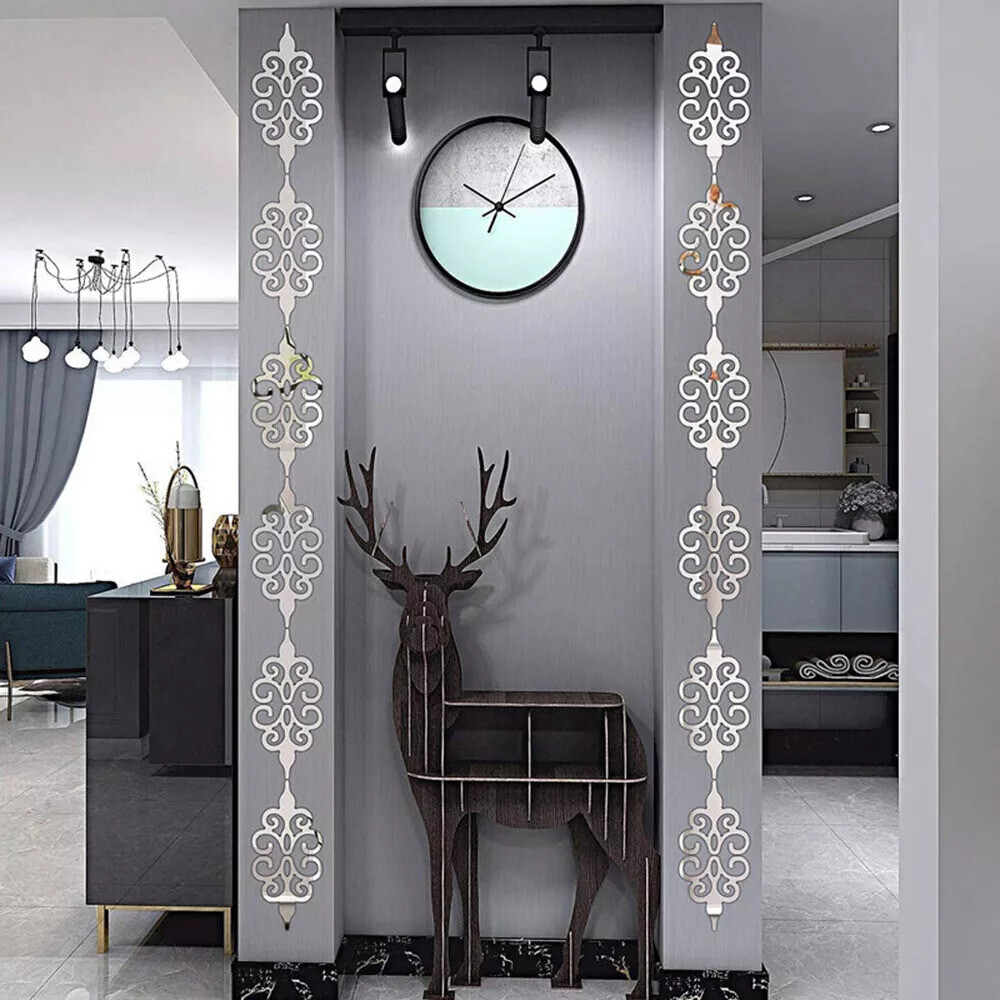 20pc 3D Acrylic Mirror Flower Wall Stickers Art Mural Decal Home Decor Removable