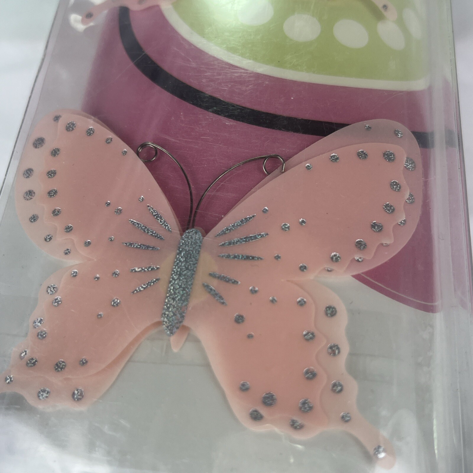 Wall Pops Sticker Art Kit Butterfly Garden 175 Pieces 3D Butterflies Baby Pink