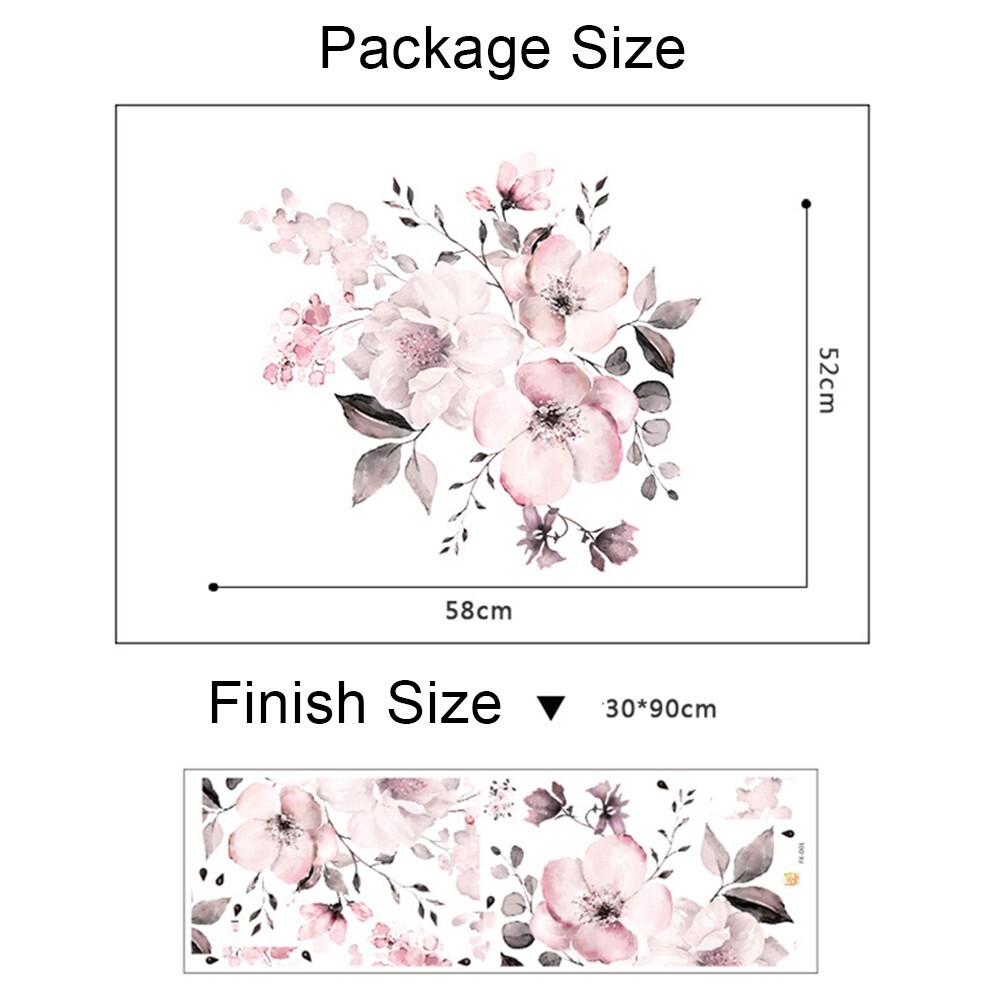 1*Set Of Pink Flowers Vinyl Decal Wall Sticker Mural DIY Art Room Home Decor