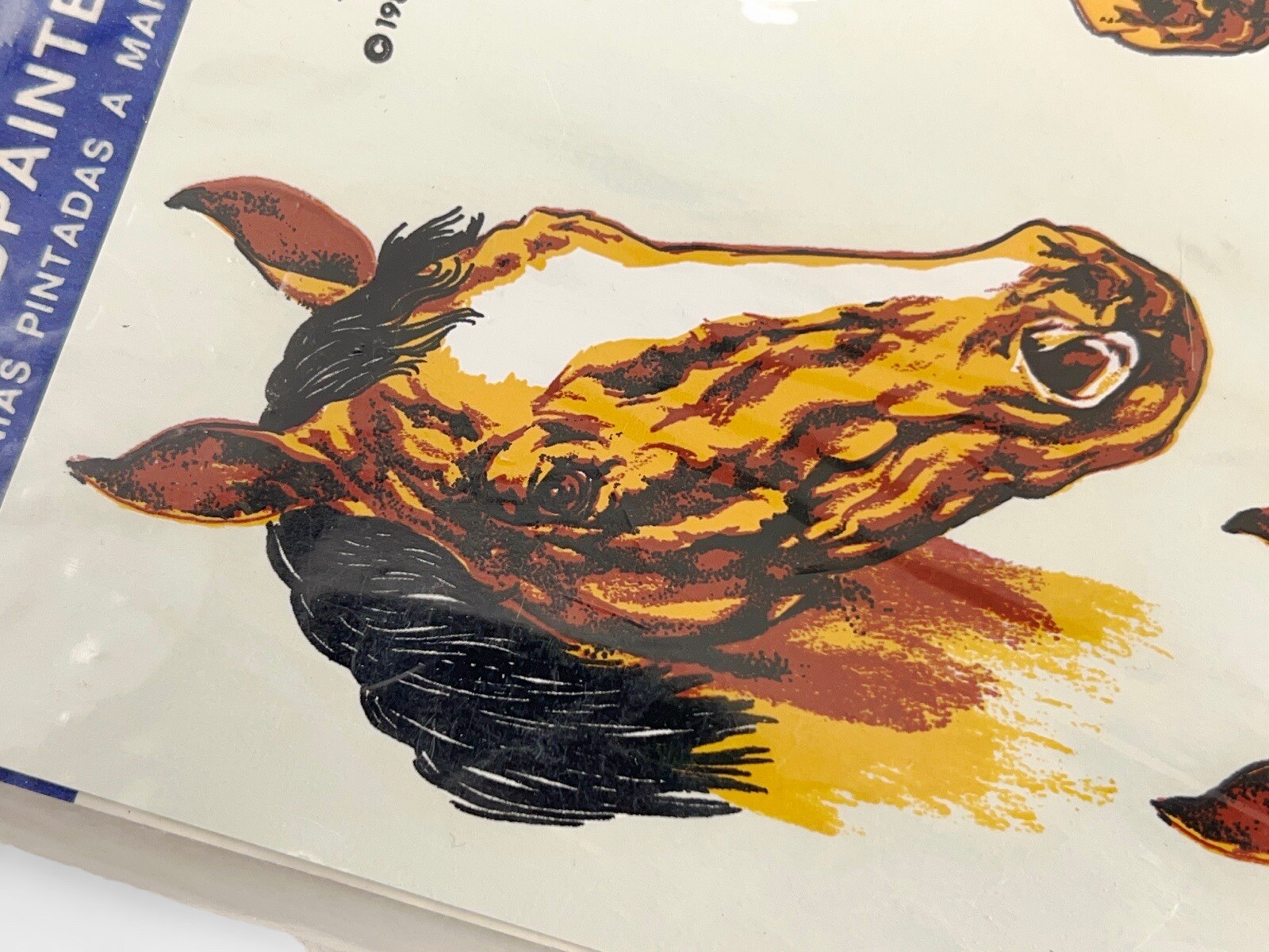 Vintage Western Horse Decal NIP New Decoral 1986 Handpainted