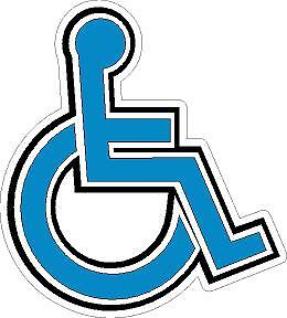 Handicap Symbol Wheelchair Stick Person Reflective or Matte Vinyl Decal Sticker