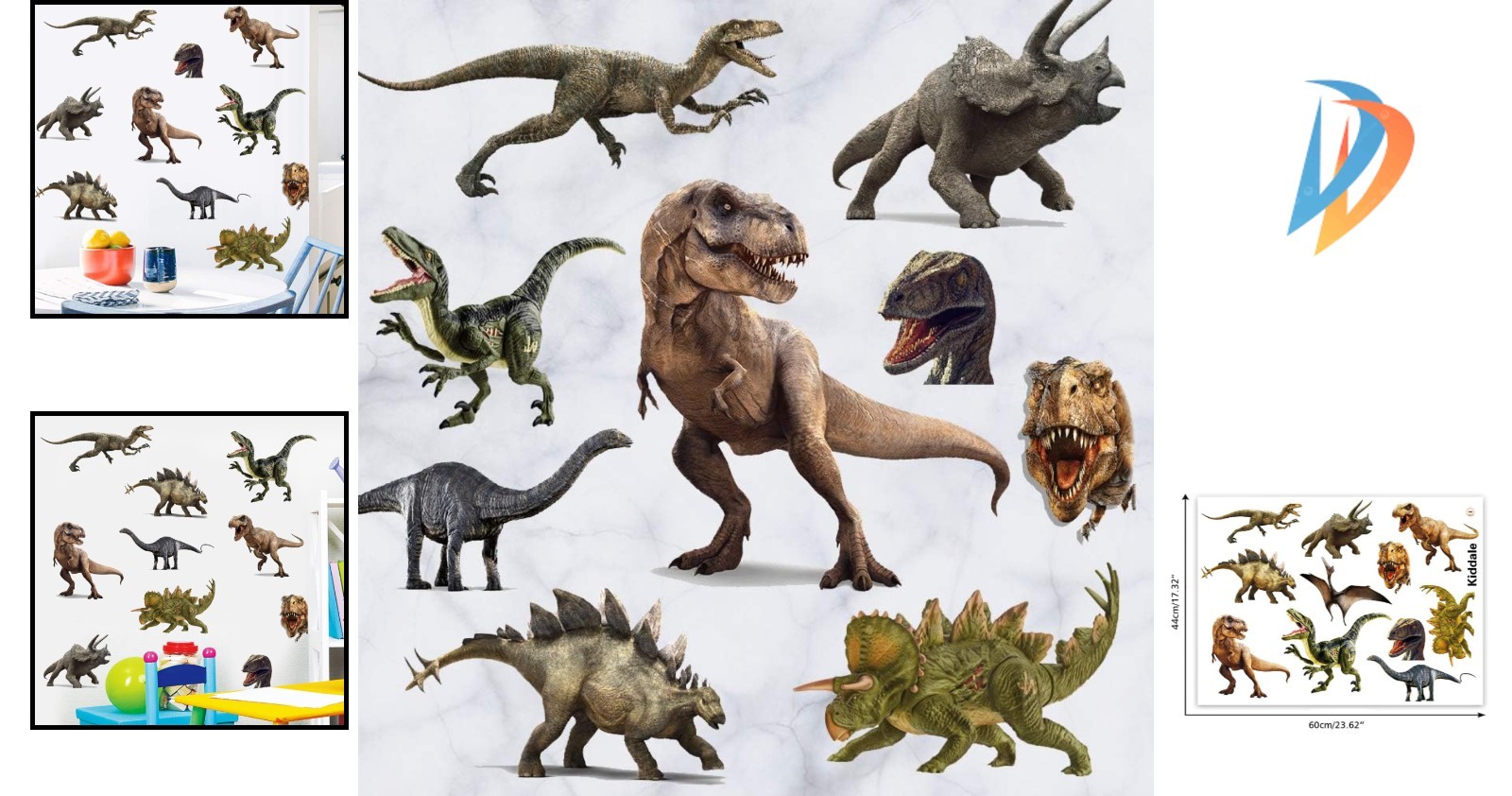 Transform Any Room with 3D Watercolour Dinosaur Wall Stickers – 11 Pieces