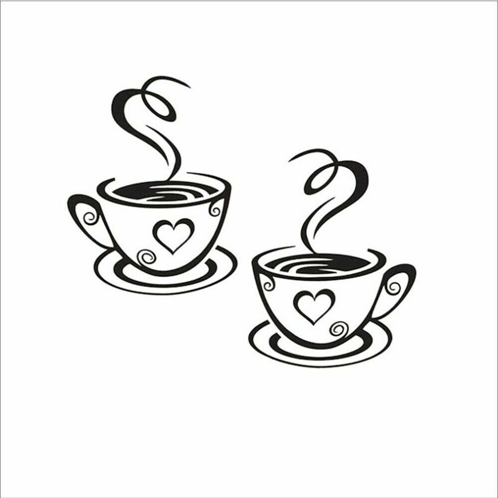 Coffee Mugs Wall Stickers Kitchen Decor Tea Decal Vinyl Wall Art