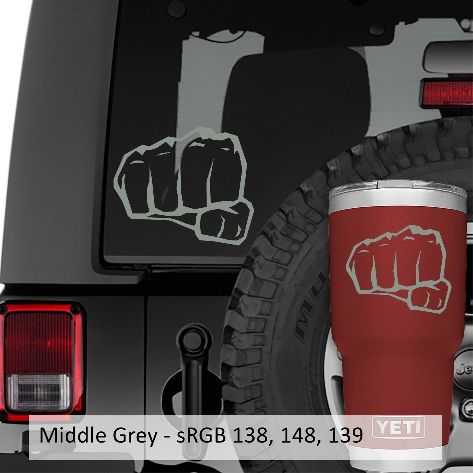 Punching Fist Vinyl Decal
