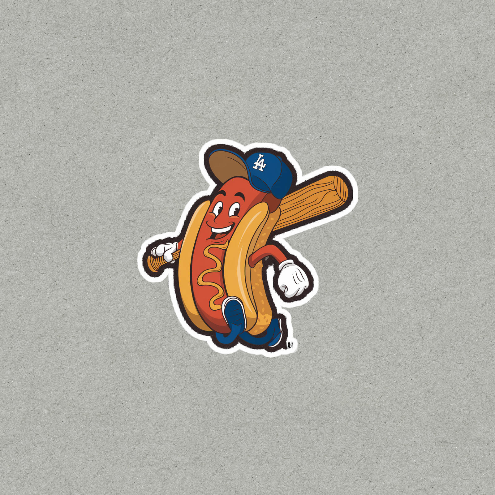 Funny Baseball Hot Dog Mascot – Los Angeles Dodgers Sticker LA Decal #3851