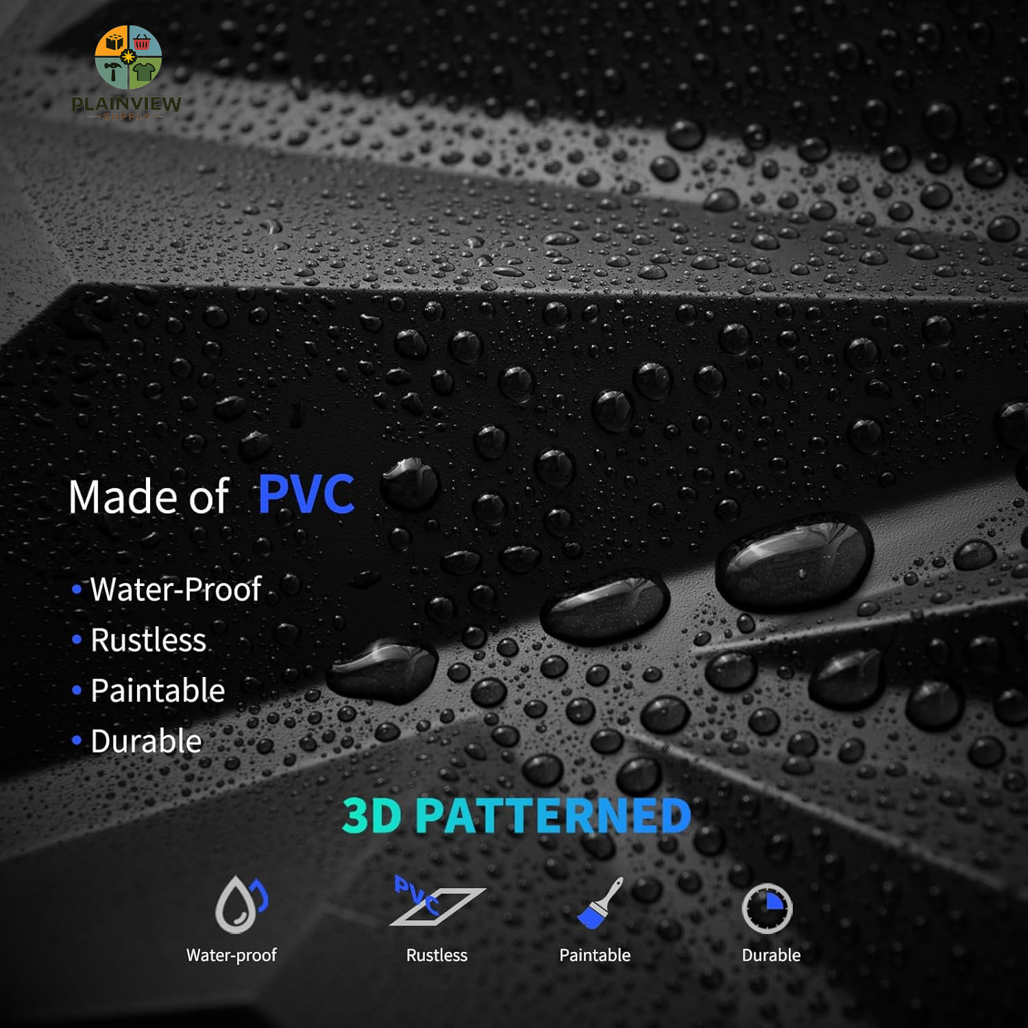 33 Pack 3D Wall Panel Diamond for Interior Wall Décor, PVC Flower Textured Wall