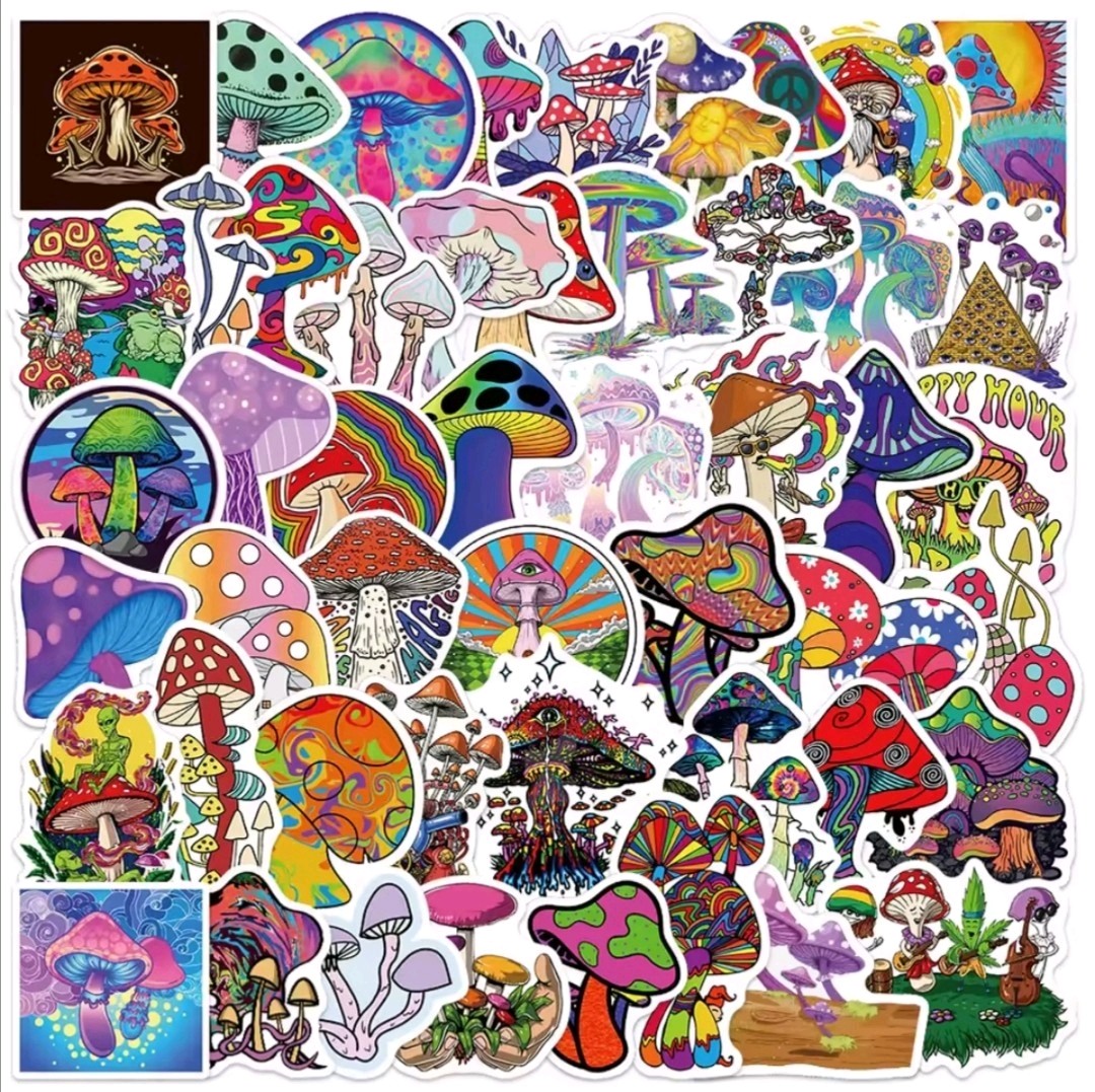 10 PCS Trippy Hippie Psych Groovy Retro Colorful Pot Stickers 2 BRAND NEW