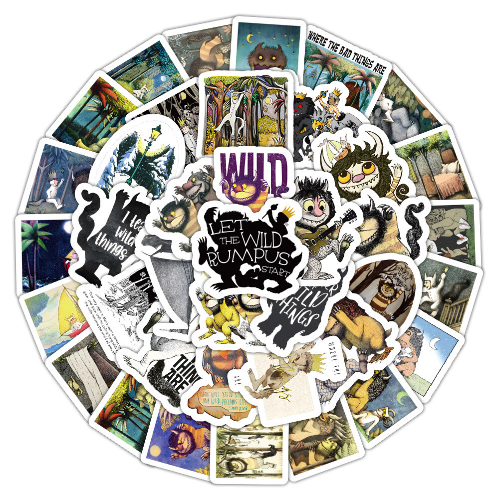100Pcs Where The Wild Things Are Stickers for Kid Water Bottle Laptop Waterproof