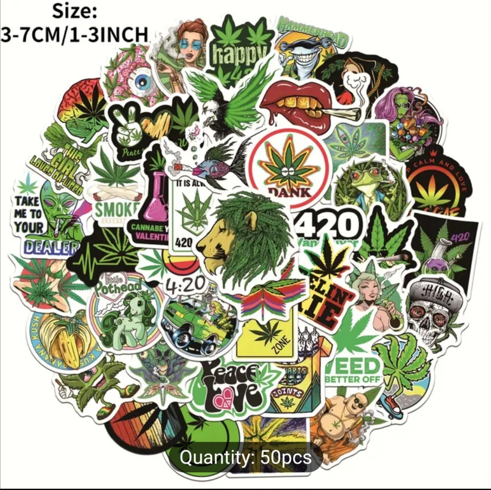 20 PCS Pot Weed Cannabis Stickers BRAND NEW
