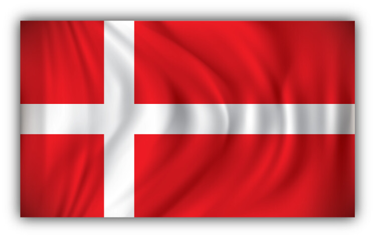 Denmark Waving Flag Car Bumper Sticker Decal
