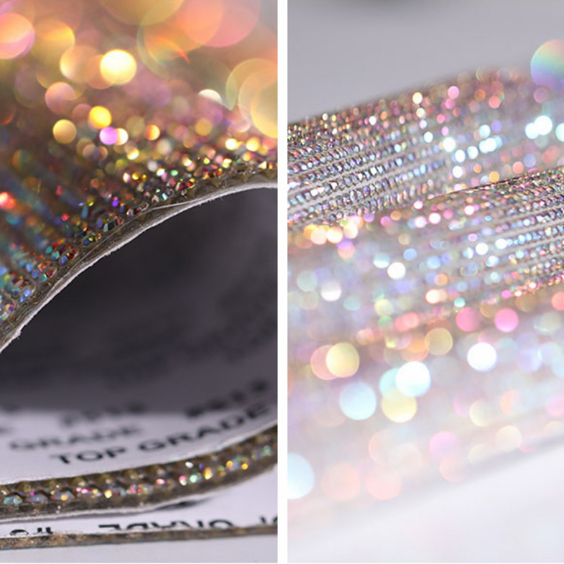 24*40cm DIY Vehicle Car Leopard Print Glitter Rhinestone Sticker Diamond Decor