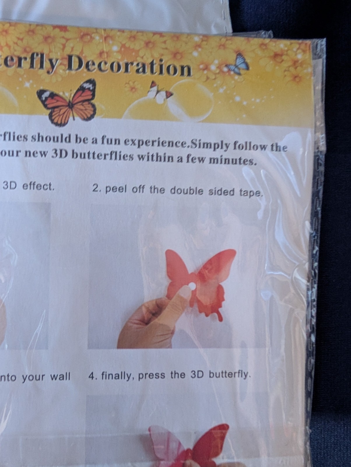 3D Unves DIY Silver Butterfly Decoration-Baby Bedroom Huge lot 25 Double Pks