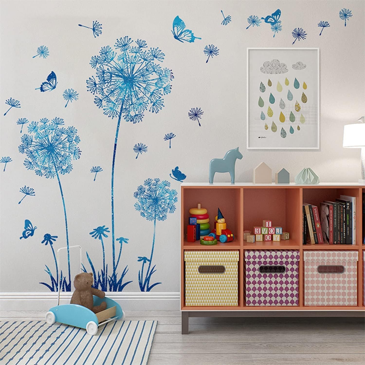 2 Set Large Dandelion Wall Stickers & Murals Boho Flower Wall Decor for Bedro…