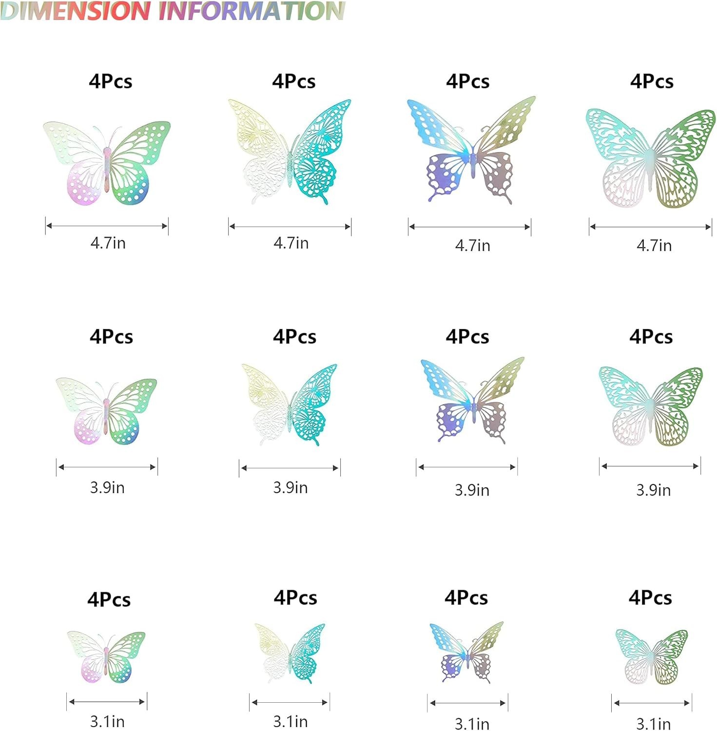 Art Deco 48 Pcs Butterfly Wall Decor – Reusable 3D Stickers for Lively Spaces