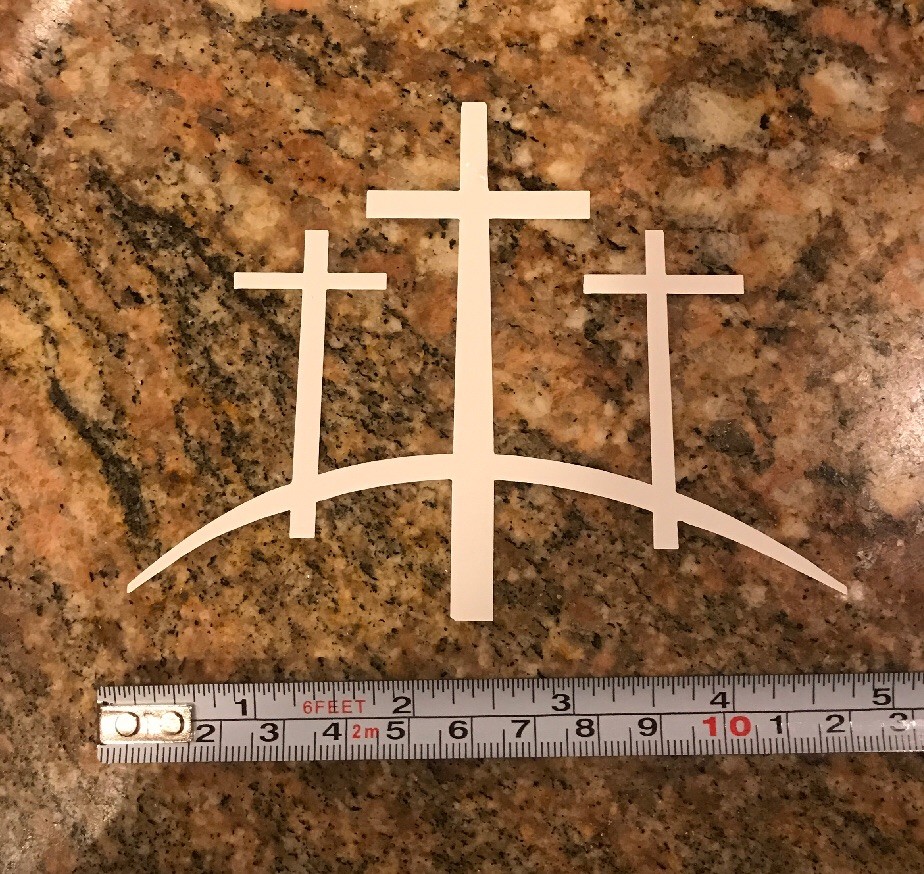 Christian Cross Sticker – Calvary Jesus God Salvation Crucified Christian Faith