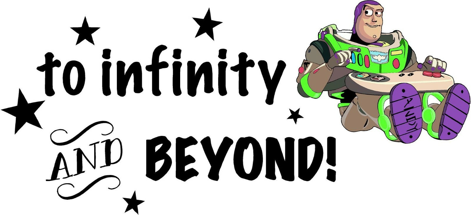 Toy Story Buzz Lightyear Wall Decal Quotes – To Infinity And Beyond Design Art