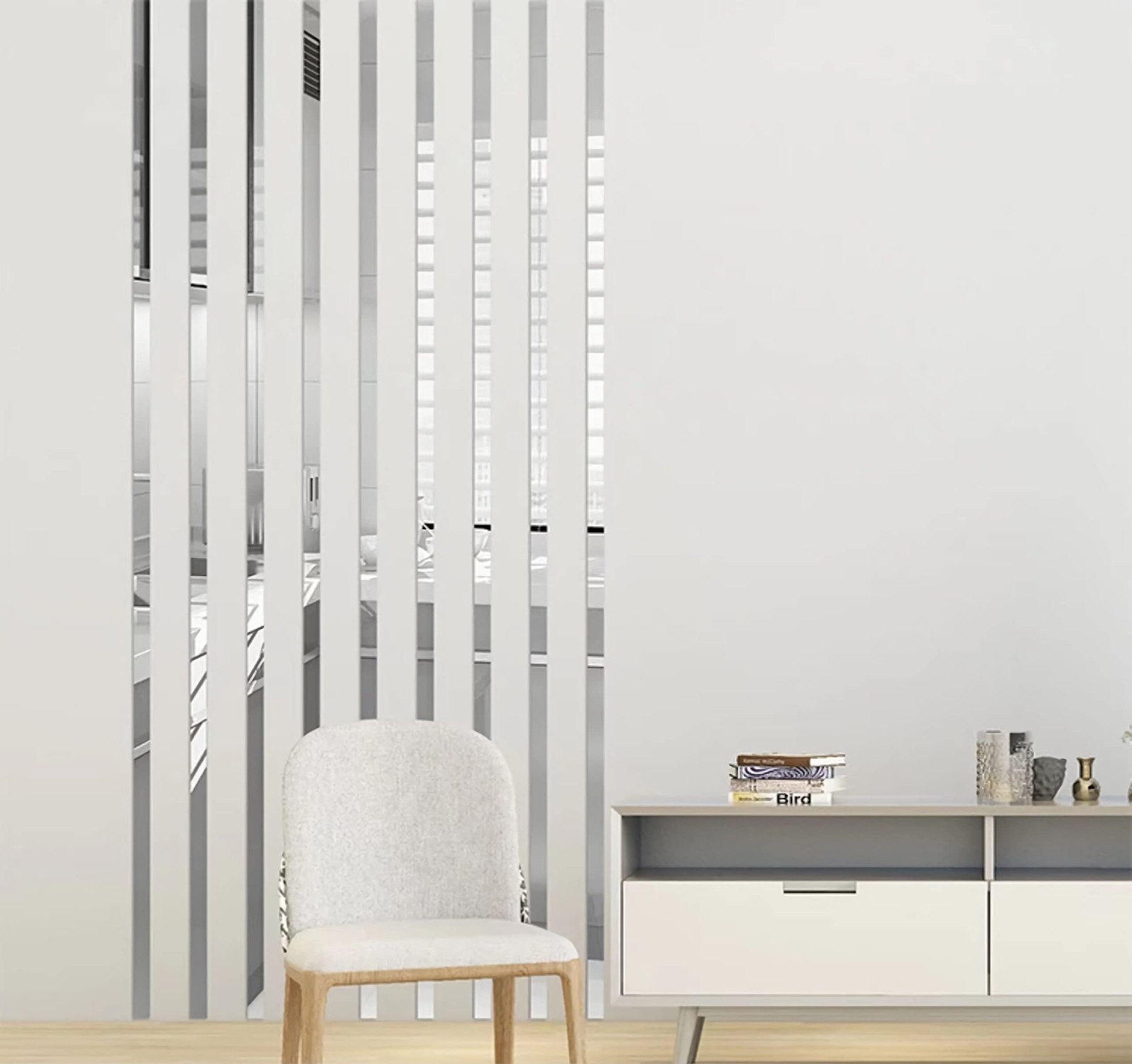 19.7 Ft. Mirror Wall Stickers, -Adhesive Acrylic Mirror Tiles, Removable Deca…
