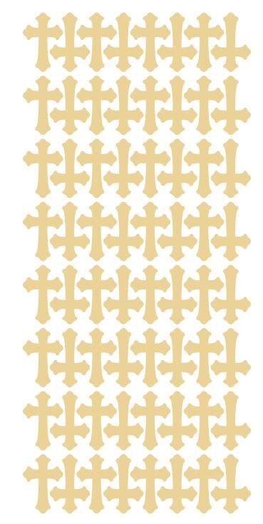 Beige Tan Ivory Cross Stickers 1" DC24-023