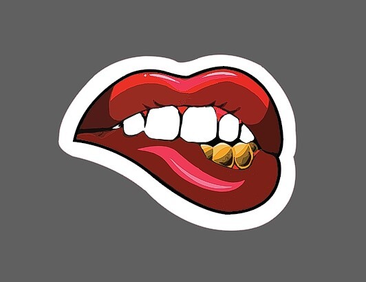 Lip Bite Sticker Gold Grill Waterproof – Buy Any 4 For $1.75 Each Storewide!