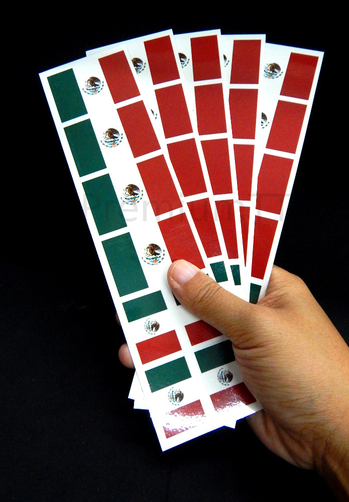 40 Removable Stickers: Mexico Flag: Mexican Party Favors, Decals
