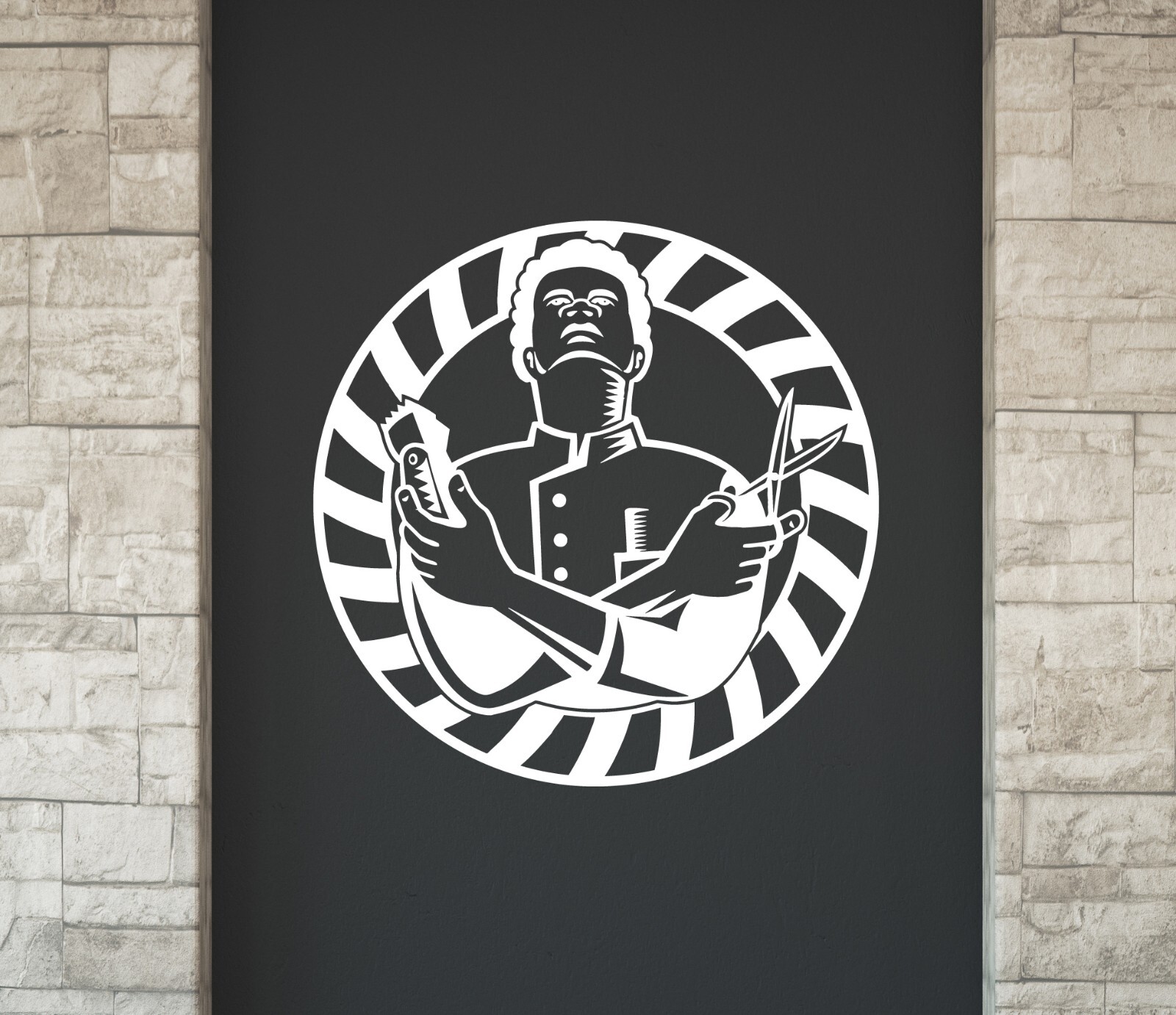 Barber Shop Logo Decal, Hair Salon Window Sign, Business Commercial Decal n016