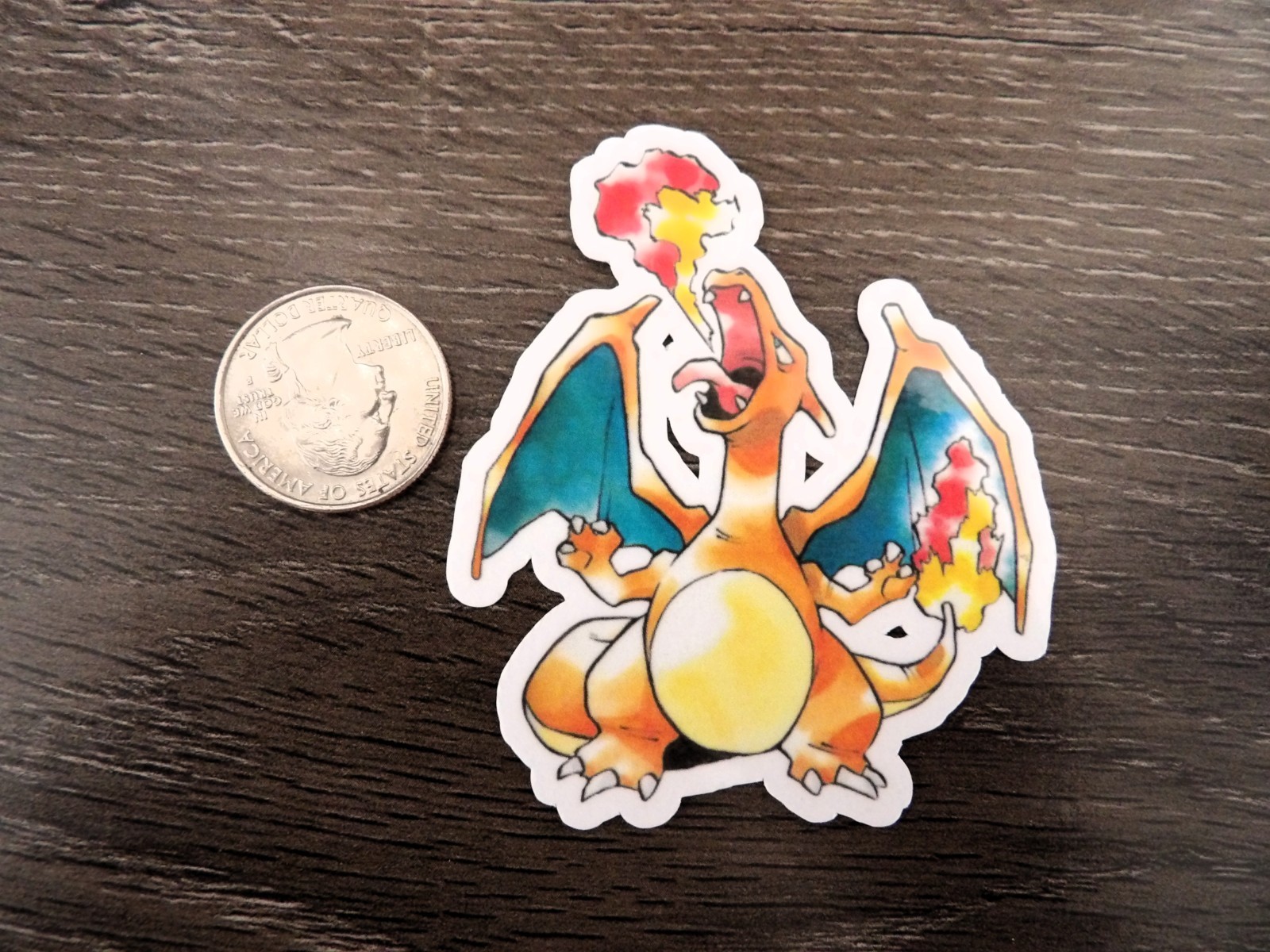 Gen 1 & 3 Charizard Stickers – Lot of 3 – Vinyl, Waterproof, Die-cut – Original