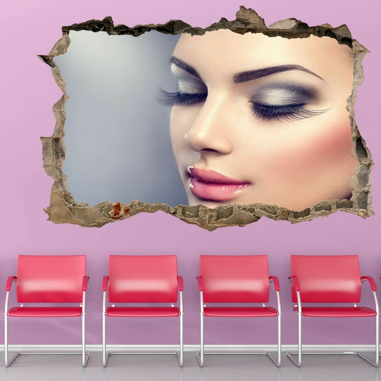 Makeup Model Long Eyelash Beauty Salon Wall Art Stickers Mural Decal Decor GP15