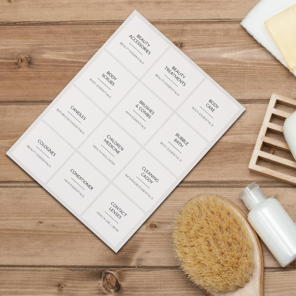 2 Sets Bathroom Dispenser Bottle Labels Face Wash Hand Soap Dish Stickers