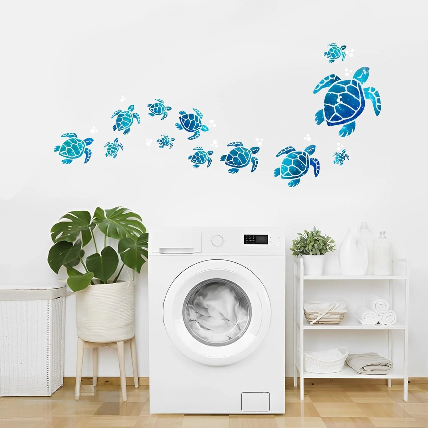 12 Pcs Turtle Stickers, Vinyl Ocean Sea Turtle Stickers Wall Decor, 12 Size Wate