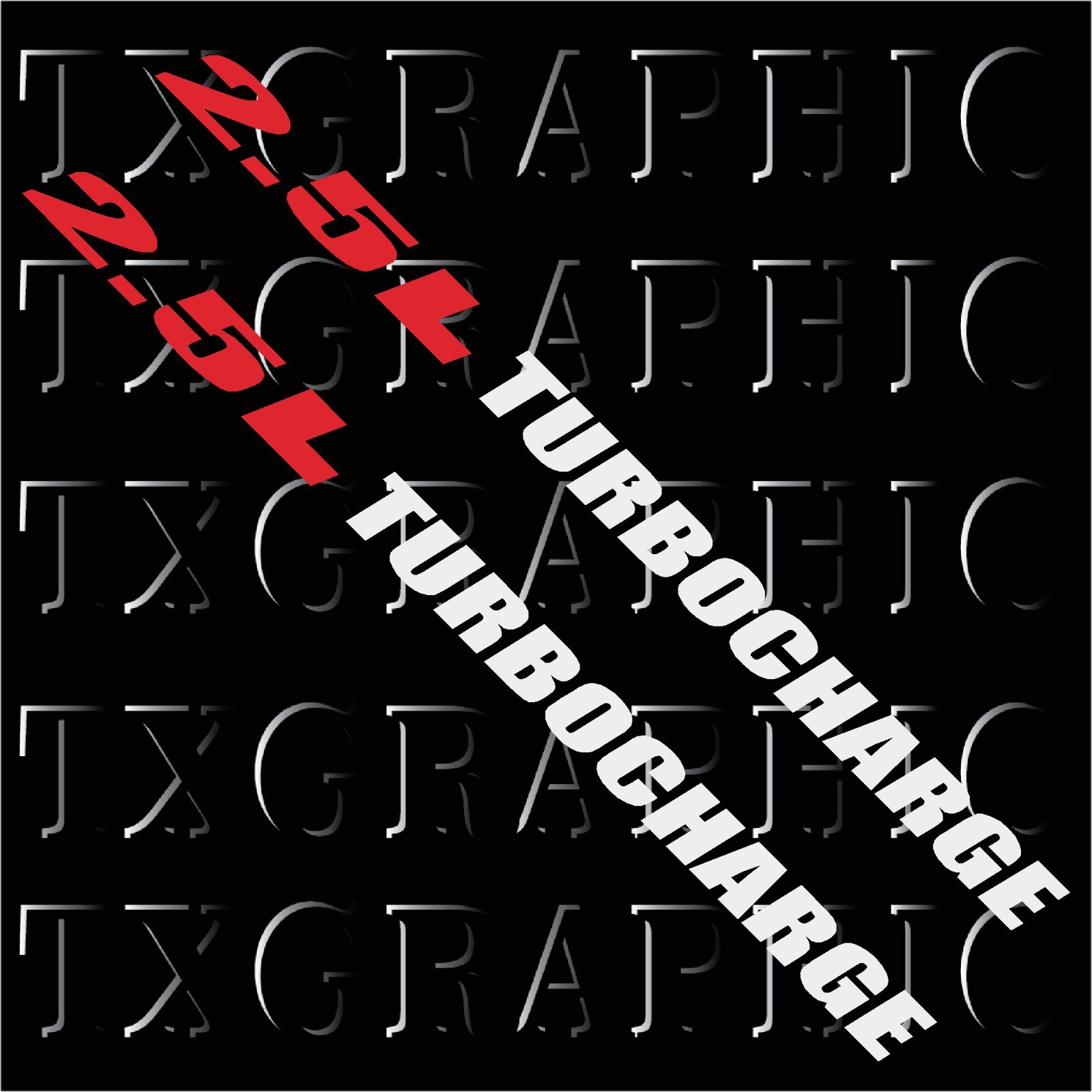 2.5L TURBOCHARGE Decal Engine Size L Liter Sticker Chevy GMC, 1 SET OF 2