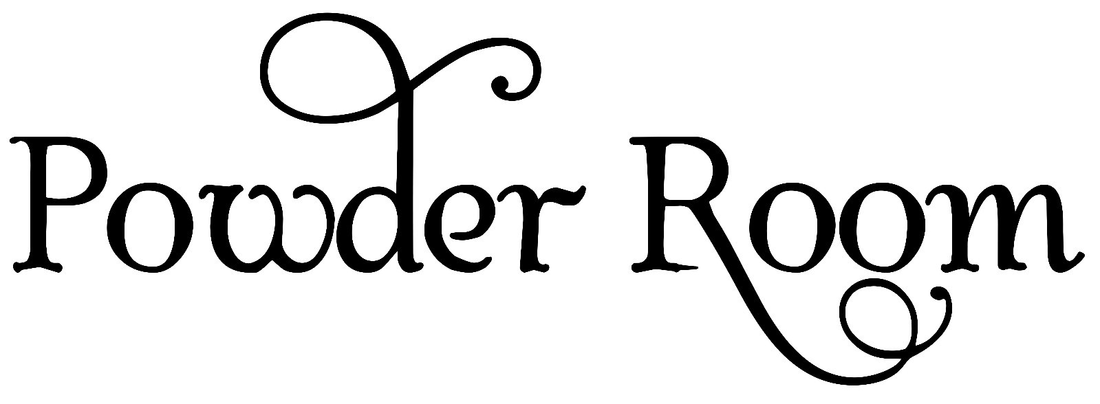 POWDER ROOM Vinyl Decal – Bathroom Restroom Toilet Door Sign – Die Cut Sticker