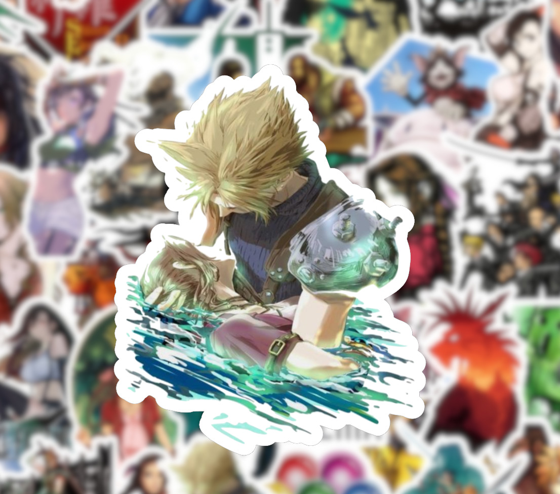 25/50 Final Fantasy VII Sticker Pack – Waterproof Vinyl – FF7 Cloud Sephiroth