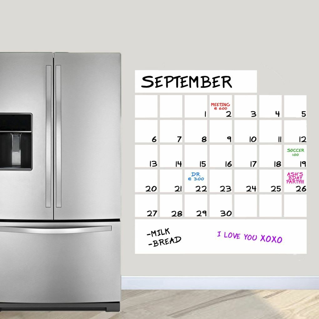 Dry Erase Calendar Wall Decal – Calendar, Organizing, Kitchen, Office