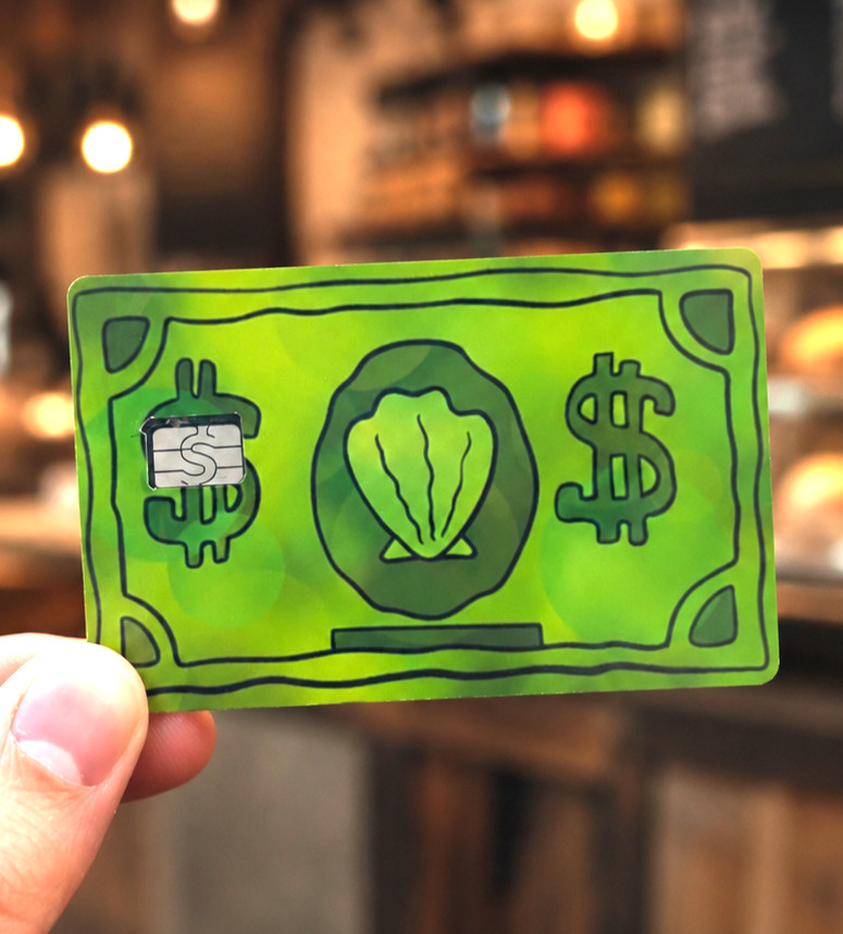 Sea Bucks Credit Debit Card Skin Sticker Chip Funny SpongeBob Decal – 2 Pack